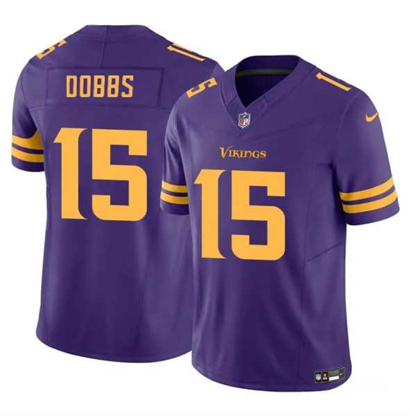 Men & Women & Youth Minnesota Vikings #15 Josh Dobbs Purple 2023 F.U.S.E. Color Rush Limited Jersey->minnesota vikings->NFL Jersey